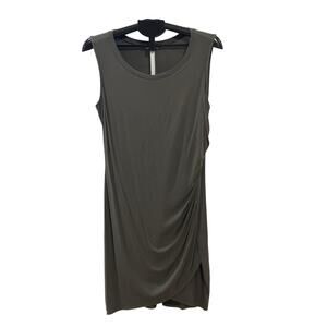 AVLN Studio Lane Ruched Knit Fitted Olive Dress Women's size L